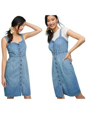 Pilcro and the Letterpress Denim Button Front Dress